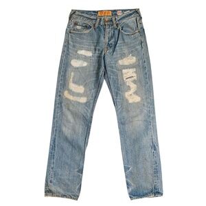 Rush hour distressed denim embroidery jeans (japan)